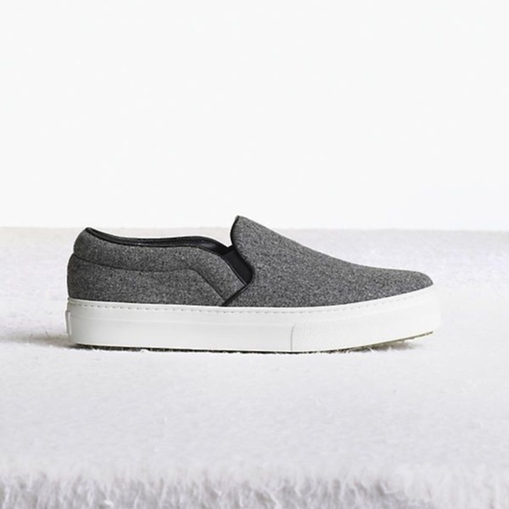 CELINE Skate Slip On Sneaker Shoe Grey Felt 36.5